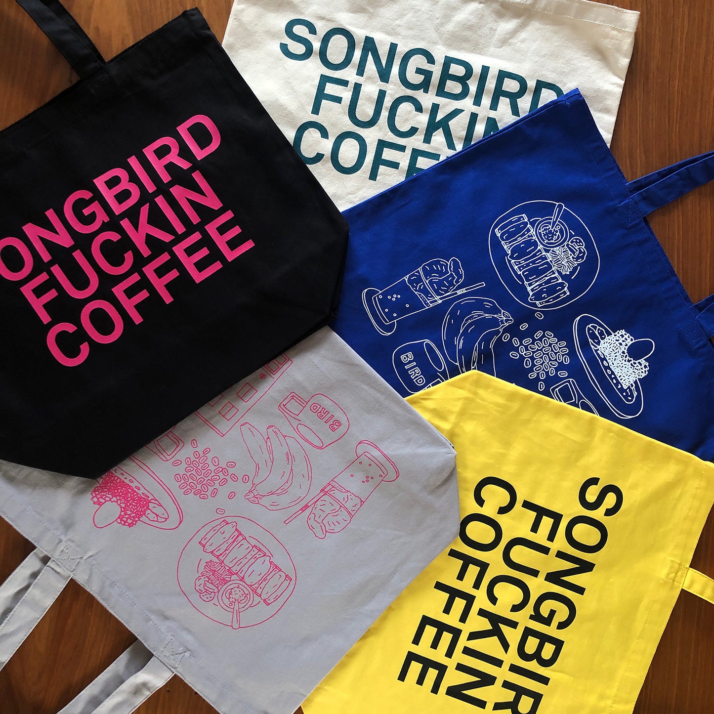 SONGBIRD FUCKIN COFFEE TOTE